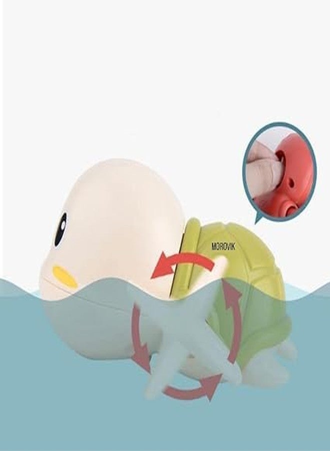 TECH LOGO ELECTRONICS لعبة سلحفاة سباحة للاستحمام من TECH LOGO ELECTRONICS، ألعاب مائية عائمة تعمل باللف، ألعاب مائية للاستحمام للأطفال الصغار، ألعاب استحمام للأطفال من عمر 0-3 سنوات (عبوة من قطعتين) - Image 2